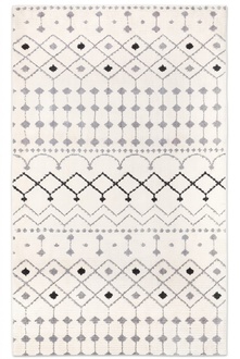 Weiß Orientalisch Teppich Wohnzimmerteppich Kurzflor Schwarz Muster