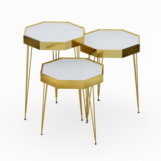 Luxus Beistelltisch Kollektion – Satztische, Etagentische & Laptoptische (Marmor-, Holz- & Uni-Optik)