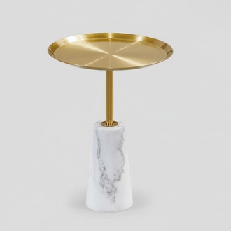 Weißer Beistelltisch Designer Couchtisch Wohnzimmer Luxus Metall Möbel