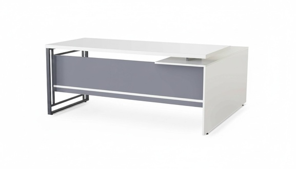 Weißer Bürotisch Arbeitszimmer Holz L-Form Eckschreibtisch Laptoptisch