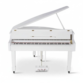 Weißer Flügel Klavier Digitalpiano Flügelklavier Hochglanz Piano