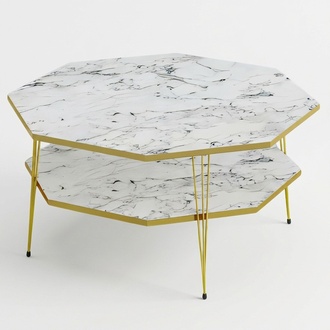 Weißer Holz Couchtisch modern stilvoll