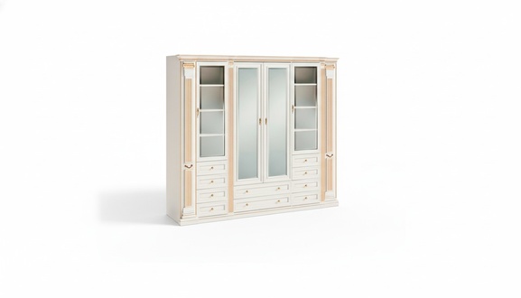Weißer Schlafzimmer Spiegelschrank Massivholz Möbel Designer Schränke