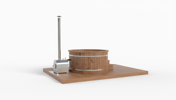 Whirlpool Badefass Externer Bad Thermoholz Pool Ofen Holz Fass Garten