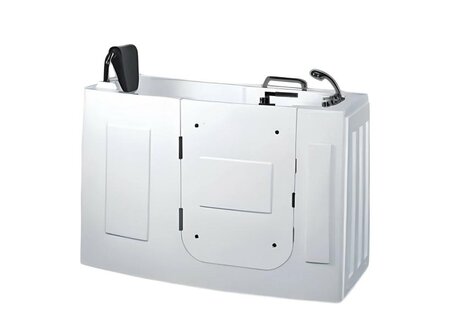 Sitzbadewanne Badewanne mit Whirlpool-Funktion mit Tür Bad 140x76 cm
