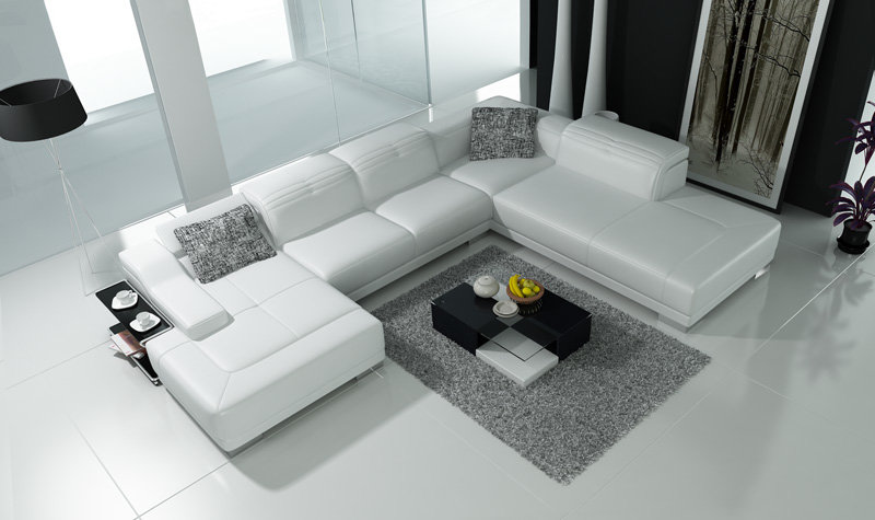 Ledersofa Sofa Couch Wohnlandschaft Ecksofa Eck Garnitur Design Modern