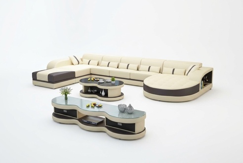 Wohnlandschaft Design Polster Couch U Form Sofas Textil Luxus Klasse Neu Couchen