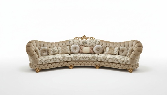 Wohnlandschaft Ecksofa Rund Couch Sitz Polster Sofa Luxus Möbel Sofas Italien
