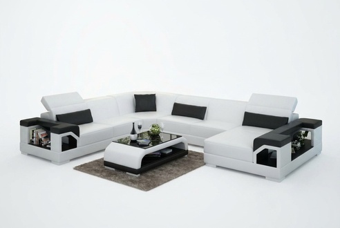 Wohnlandschaft Moderne Ecksofa Couch Eckgarnitur Sofa Eck Garnitur + USB Polster