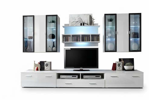 Wohnwand Designer TV-Ständer Wohnzimmer Einrichtung Holz Modern Möbel
