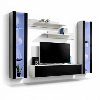 Wohnwand Luxus Set 5tlg. Wohnzimmer rtv Hänge Vitrine Moderne TV-Ständer