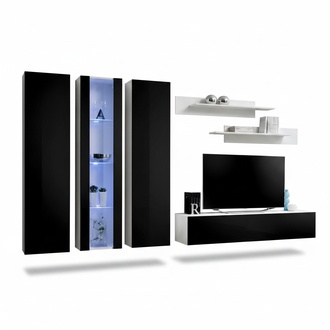 Wohnwand Luxus Wohnzimmer Möbel Komplette Set 6 tlg Designer Einrichtung
