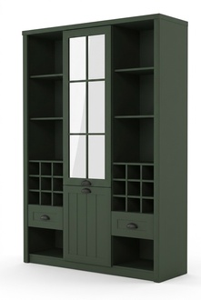 Wohnwand Schrank Möbel Regale Wohnzimmer Vitrine Glasschrank Regal Bücherschrank