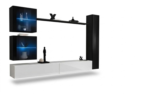 Wohnwand Set 6tlg Luxus Einrichtung Wohnzimmer Designer TV-Ständer Wandschrank