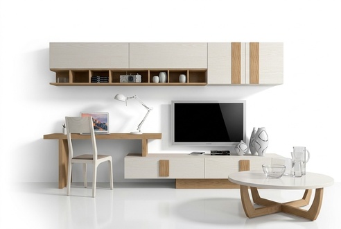 Wohnwand TV Schrank Stuhl Wohnmöbel Modern Wohnzimmer Set neu braun