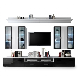 Wohnwand TV Ständer Luxus TV-Ständer Holz Modern Designer Wohnzimmer