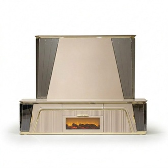 Wohnwand TV Wand Holz Modern Stil Wohnzimmer Möbel tv Ständer Luxus Einrichtung