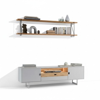 Wohnwand TV Wand Holz Modern Stil Regal Wohnzimmer Möbel rtv tv Ständer