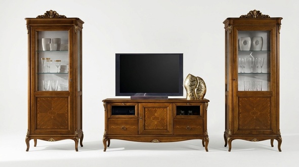 Wohnzimmer 2x Vitrine Wohnzimmer Schränke Design tv Modern Vitrinen Set 3tlg