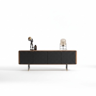 Wohnzimmer Anrichte braune Luxus Stil moderner Holz Sideboard Loft 228cm
