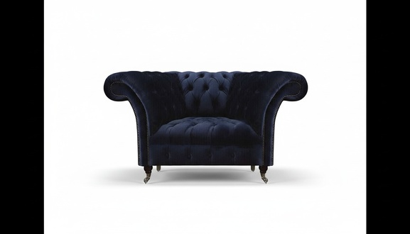 Wohnzimmer Blauer Chesterfield Sessel Designer Polstersitzer Lehnsessel