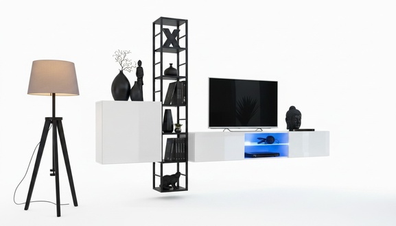 Wohnzimmer Komplett Set 3 tlg Luxus Wohnwand Wandschrank TV-Ständer Design
