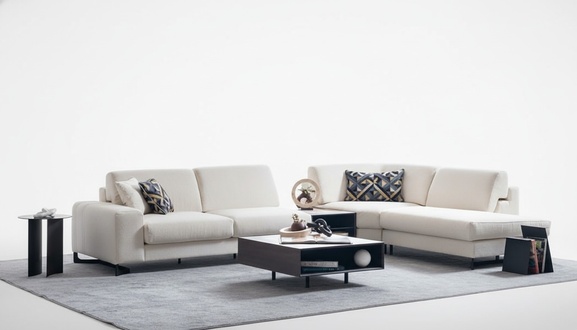 Wohnzimmer L-Form Ecksofa Polstercouch Couch Stoff Sofa Neu Modern Sofa