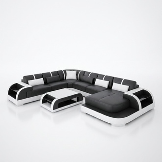 wohnzimmer Leder xxl couch sofa landschaft moderne designer polster