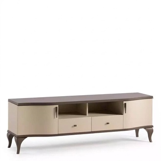 Wohnzimmer Möbel Wohnwand tv Ständer Wandregal Holz beige Modern Sideboard
