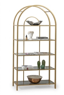 Wohnzimmer Regal Raumteiler Standregal Bücherschrank Aufbewahrung Gold