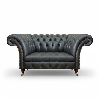 Wohnzimmer Schwarz Sessel Neu Möbel Leder Sitz Couch Polstermöbel Chesterfield