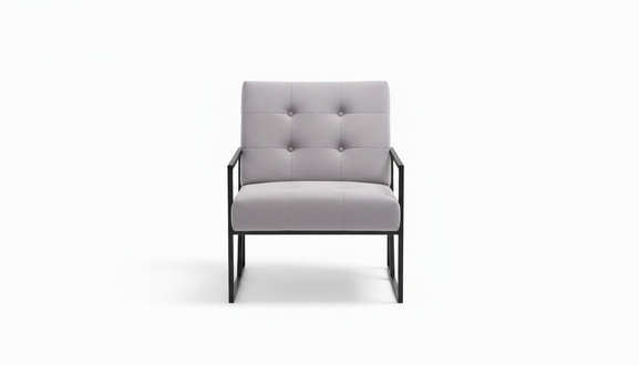 Wohnzimmer Sessel Lila Farbe Metallbeine Textil 1-sitzer Chesterfield