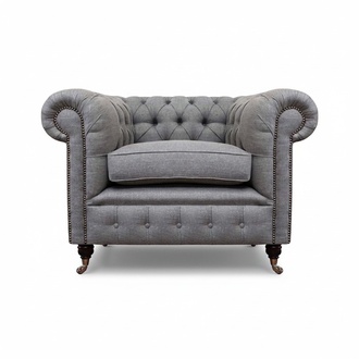 Wohnzimmer Sessel Luxus Polster Stoff Chesterfield Textil Sitz Neu Einrichtung