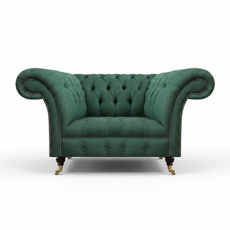 Wohnzimmer Sessel Luxus Polstermöbel Grün Polstersitz Chesterfield Neu
