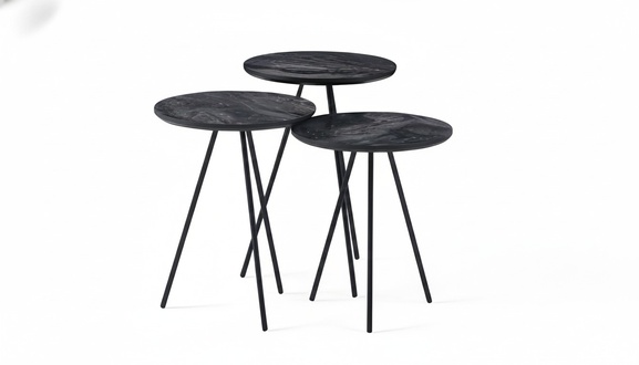 Wohnzimmer Set 3tlg Rund Beistelltische Wohnzimmertisch Kaffeetisch Tisch