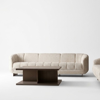 Wohnzimmer-Set: 3-Sitzer Sofa & Couchtisch – stilvoll & gemütlich.