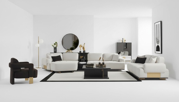 Wohnzimmer set Ecksofa L-form 3+1 Sitzer Sofa Couchgarnitur Möbel Sofas