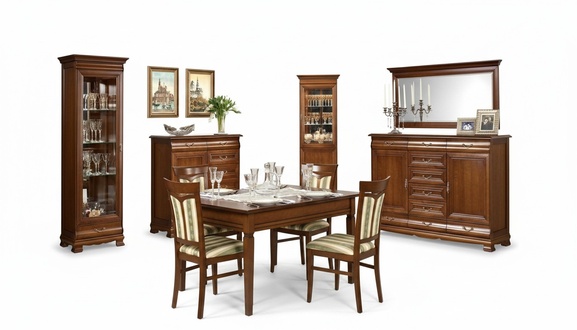 Wohnzimmer Set Holzmöbel Wohnzimmer Eckvitrine Komplett Kommode Einrichtung 5tlg