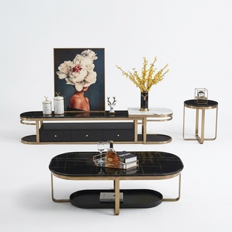 Wohnzimmer Set Sidebaord Couchtisch Beistelltisch Tisch 3tlg. Komplett