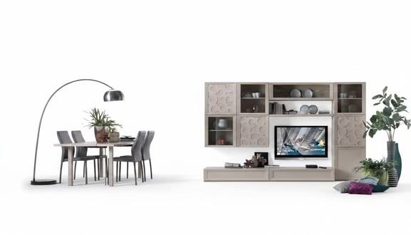 Wohnzimmer Set Vitrine Kommode Wohnwände TV-Ständer Design Schrank Neu