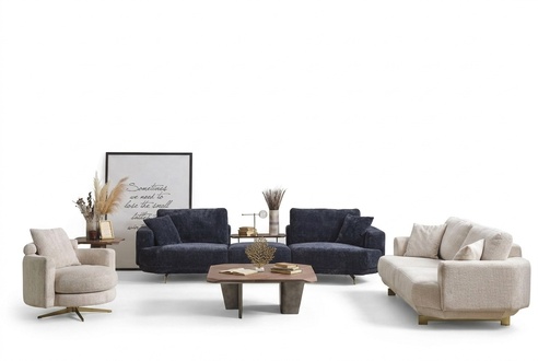 Wohnzimmer Sofa Set 4+3+1 Sitzer Design Couch Möbel Textil Polster