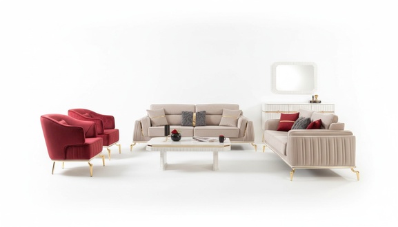 Wohnzimmer Sofagarnitur Set 3+3+1+1 Sitzer Sofa Couchgarnitur Möbel