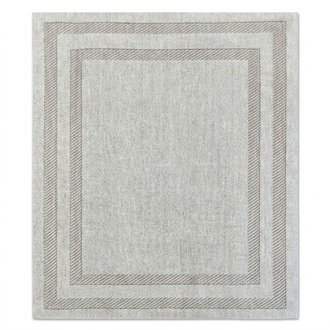 Wohnzimmer Teppich Kurzflor Geometrisches Design Bordüre Ornament Grau