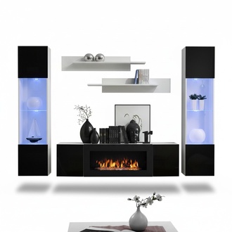 Wohnzimmer Wohnwand TV-Ständer Regal Luxus Design Set 5 tlg Modern Möbel Neu