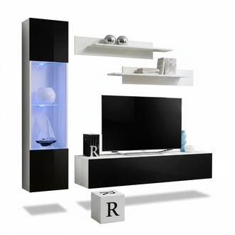Wohnzimmermöbel Set Wohnwand TV Ständer Design Hänge Vitrine Einrichtung Möbel