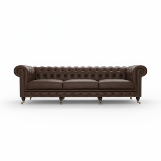 XXL Big Chesterfield Big Sofa 275cm 5Sitz Polster Couch Deisgner Leder Neu C.10