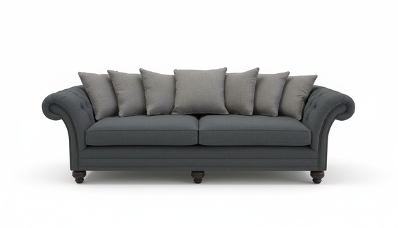 XXL Big Sofa 4 Sitzer Couch Chesterfield Polster Sitz Garnitur Stoff Textil