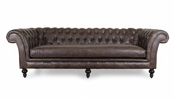 XXL Big Sofa Couch Chesterfield 240cm Polster Sofas 4 Sitzer Leder Vintage #284