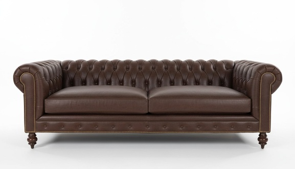 XXL Big Sofa Couch Chesterfield 240cm Polster Sofas 4 Sitzer Leder Vintage #274