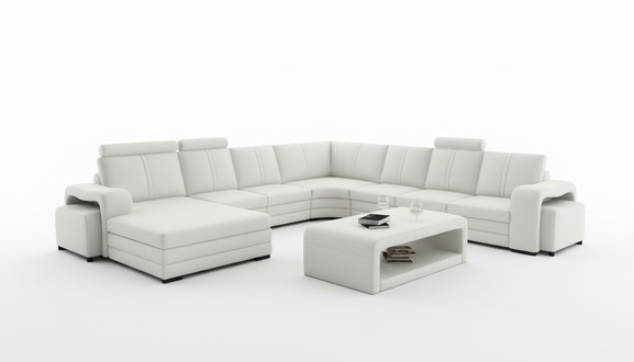 XXL BIG Wohnlandschaft U Form Ecksofa Sofa Couch Polster Garnitur Leder